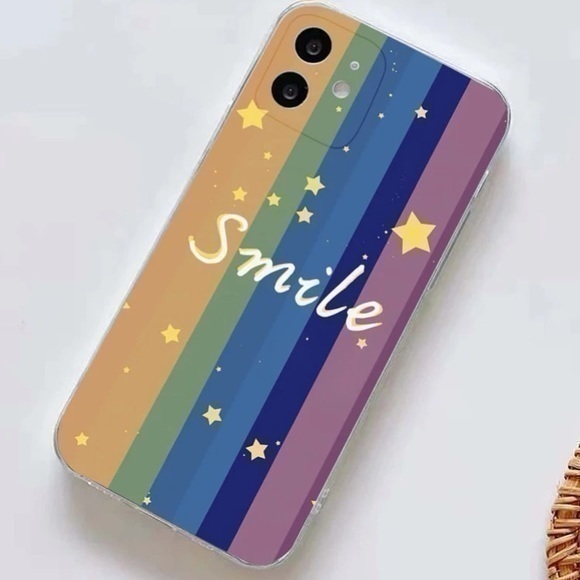Rainbow Smile Case iPhone 13 Case Size 6.1 - Picture 3 of 4